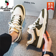 西域駱駝男鞋夏季2025鞋子男潮流運動(dòng)百搭平板鞋休閑皮鞋男款潮鞋 N8221棕色-駱駝官方品牌旗艦 43