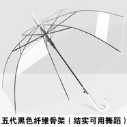 巷落雨可定做廣告?zhèn)阌陚阈∏逍峦该鱾闾璧競(jìng)汩L(zhǎng)柄公主傘手繪DIY禮品傘 黑骨架五代透明白款