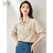 初申秋冬長袖襯衫女曠野美拉德燈芯絨刺繡疊穿休閑外套襯衣S143C2009