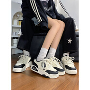 人本百搭小白鞋女2025春季新款休閑鞋男女同款情侶板鞋 黑色 41男鞋 