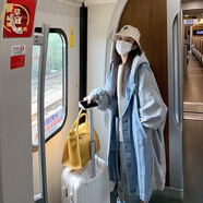 春秋薄款法式風(fēng)衣女2022韓版單排扣牛仔拼接連帽外套女慵懶風(fēng)寬松顯瘦長(zhǎng)袖上衣中長(zhǎng)款 圖片色 XL_(建議160-180斤)