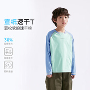 咕嚕日記童裝兒童短袖2025年春夏新款男女童休閑透氣百搭半袖運動短褲合集 藍拼綠PCTX2510 120