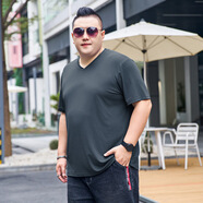 戰(zhàn)楓特大碼冰絲短袖T恤男胖子加肥加大碼運(yùn)動(dòng)速干網(wǎng)眼半袖特大號(hào)肥佬 灰色A87款 9XL 建議280-300斤左右