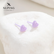 XUPING旭平首飾精美飾品裝飾首飾送女朋友禮物 紫色陶瓷耳釘