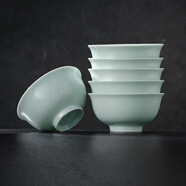景德鎮(zhèn)（jdz）官方陶瓷影青瓷餐具無鉛純色碗盤組合搬家喬遷禮物家用搬家禮物 【高端禮盒】流影飯碗（六只裝）