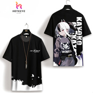 山森南獅夏季短袖T恤男女蔚藍周邊碧藍檔案 砂狼白子 二次元cos痛衣服 03 XL