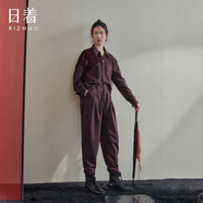 日著設計師品牌女裝季新款小眾高級感休閑羊毛呢寬松連體褲 歸紅現(xiàn)貨 M