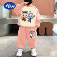 迪士尼（Disney）品牌哪吒敖丙童裝衛衣套裝2025春新款兒童衣服中小童男女童長(cháng)袖 哪咤背靠背+小小沖鴨褲 粉 140 cm 建議身高130-140cm