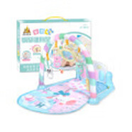 澳樂(lè )0913音樂(lè )爬行毯護欄腳踏鋼琴嬰兒健身架初生嬰兒玩具禮物 暖色健身架-藍色-彩盒版中文版