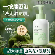 雪完美（PXE）雪（Xuewanmei）雪云杉潔面慕斯氨基酸表活溫和深層清潔泡沫洗 山茶花潔面慕斯 兩瓶裝 600ml