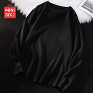 名創(chuàng  )優(yōu)品（MINISO）高領(lǐng)毛衣男秋冬季加絨加厚針織衫休閑百搭長(cháng)袖純色高領(lǐng)保暖打底衫  【YL】黑色(空白) 4XL (體重205-230斤左右)