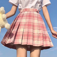 瑟空（SEKONG）2025夏新款日系短袖jk制服女學(xué)院風(fēng)格子百褶裙學(xué)生水手服套裝YXQ 樹莓紅茶【單裙子+領(lǐng)結(jié)+飛機盒】 S