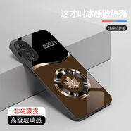 精岸適用榮耀50手機殼高端圓環(huán)楓葉簡(jiǎn)約大氣全包玻璃榮耀50 BK0819圓環(huán)楓葉棕非磁吸