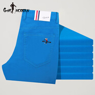 GOLF MODERN服裝春秋男士長(cháng)褲中腰直筒商務(wù)休閑褲品牌男裝高爾夫球褲 淺藍色 29