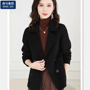 棉致毛呢外套加厚春季2025秋冬新款呢子大衣百搭風(fēng)洋氣小個(gè)子上衣 S2 黑色 L 【116-125斤可穿】
