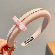 南源北富兒童發(fā)箍女2024新款不勒頭洗臉壓發(fā)寬邊防滑頭箍發(fā)捆女童發(fā)卡頭飾 粉色蝴蝶結