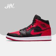 耐克（NIKE）【潮】Air Jordan aj1男板鞋中幫透氣休閑輕便耐磨百搭籃球鞋 554724-074黑紅小禁穿 40
