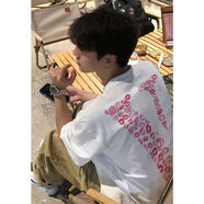 至唯 白灰色美式高街短袖T恤男夏季重磅純棉半袖寬松休閑潮牌潮流上衣 【TT0340】短袖白色 XL 【推薦130-145斤】