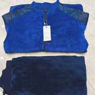 戌衛(wèi)寒區(qū)絨衣絨褲套裝男保暖冬季加厚防寒服拉鏈?zhǔn)矫旅濁樋梼?nèi)衣 火焰藍(lán)絨衣褲 170/84-88修身