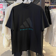 ADIDASAdidas阿迪達斯籃球風半袖男女款BASKETBALL大LOGO短袖T恤 JN6073 JN6073 M (175)