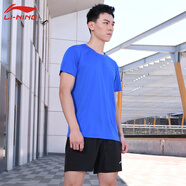 李寧（LI-NING）運動(dòng)服男女新款羽毛球服T恤短袖 男款ATSS959-3晶藍色 M