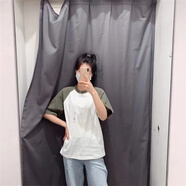 優(yōu)庫庫官網(wǎng)情侶款 試衣間2022夏季男女裝插肩袖T恤全棉百搭拼色短袖FX449040 灰色 優(yōu)衣庫（UNIQLO） S