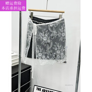 夢(mèng)夢(mèng)奇黑色半身裙女夏季高腰顯瘦時(shí)尚疊穿不規(guī)則雷蕾絲屁簾圍裙潮 白色短款 均碼