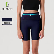 Flipbelt飛比特女士壓縮腰包短褲袋鼠褲3.0跑步比賽款吸濕排汗 靜夜黑 M 