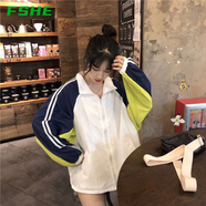 FSHE春秋薄外套女潮ins夏季衣新款韓版寬松BF學生百搭原宿棒球服 024白色 S 100斤以下