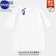 NASA ABOUT官方聯(lián)名重磅我很好印花圓領(lǐng)短袖恤男女春夏休閑百搭純棉體恤上衣 純白【簡潔】 220G 親膚 S