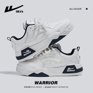 回力官方板鞋男士休閑鞋冬季男女情侶運動(dòng)鞋子女 白/深藍皮面 44