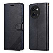 陸桐vivo Y200i手機殼皮套y200t翻蓋式V2354A全包邊防摔保護套皮套外殼男士女款5G卡包帶蓋雙面皮夾子 黑色 vivo Y200 T