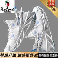 西域駱駝男鞋椰子黑色透氣跑鞋超輕減震跑步網(wǎng)鞋休閑春季刀鋒運動潮鞋 白色【升級款】-駱駝官方品牌官 39