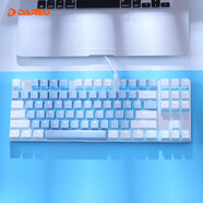 達(dá)爾優(yōu)（dareu）EK815機(jī)械合金版機(jī)械鍵盤 有線電競(jìng)游戲鍵盤 87鍵多鍵無(wú)沖 筆記本電腦鍵盤 白藍(lán)茶軸