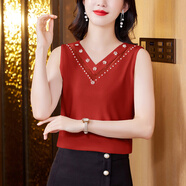 對蘭休閑時(shí)尚吊帶背心女夏外穿2025年新款內搭打底衫無(wú)袖背心女上衣 酒紅色 M 【推薦80-100斤】