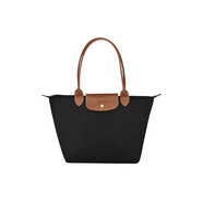 瓏驤（LONGCHAMP）女士黑色帆布金色五金按扣拉鏈開(kāi)合中號托特包L2605089001