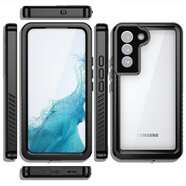 機(jī)番適用三星s22ultra防水手機(jī)殼s22+潛水保護(hù)套galaxys22u全包圍防摔 FS款-透黑-四防殼 S22 Ultra
