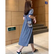 寶喬旭夏季簡(jiǎn)約條紋連衣裙寬松顯瘦潮搭 條紋裙【長(cháng)款】 S 【建議75-斤】