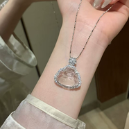 七笙紀(jì)冰種佛公玉髓吊墜大S925銀項鏈女彌勒佛玉墜大肚佛笑佛毛衣鏈玉佛 水沫玉佛公吊墜鑲銀托 40cm+5cm鏈長