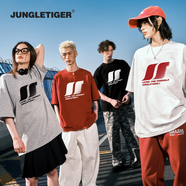 叢林老虎美式潮牌重磅t恤男短袖2025夏季新款高級感寬松純棉情侶半袖女T 黑色 L