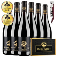 圣汀格（SAINT TINGE）法國原瓶原裝進口紅酒 AOC級 14.5度干紅葡萄酒整箱自飲節(jié)日送禮 【珍藏禮盒裝】750ml*6