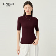 深呼吸DEEP BREATH女裝3D天衣無縫 修身純羊毛打底針織衫女A301155 安可拉紅 XL (5碼)