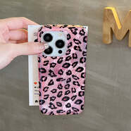 森淳 ins愛(ài)心豹紋鐳射適用蘋(píng)果16Promax手機殼iPhone16pro可愛(ài)15promax/14高級感少女網(wǎng)紅防摔保護套 樹(shù)莓粉紅唇豹紋單殼 蘋(píng)果16Promax