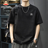 大嘴猴（paul frank）t恤男夏季純棉重磅短袖男寬松休閑內(nèi)搭打底衫潮男裝 黑色 XL 