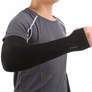 時(shí)尚風(fēng)格袋鼠冰袖男冰絲防曬袖套手套袖子女防嗮護臂夏天薄開(kāi)車(chē)騎行釣魚(yú)手臂套 黑色套指 男女通用 高彈