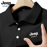吉普（JEEP）品牌輕奢速干Polo保羅衫男短袖t恤夏季2025新款涼感透氣男士上衣 黑色(js吉普白胸標(biāo)) 【速干7A級 M 170 (男女同款)