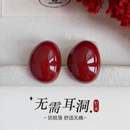 黛若紅色相思豆復(fù)古蚊香盤耳夾女無耳洞耳飾高級(jí)感喜慶新伴娘耳環(huán)新款