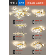 紀儷田定制客廳風(fēng)扇燈2024新款360度搖頭現代簡(jiǎn)約大氣廣東中山燈具客廳 【全光譜】金色（4室2廳天貓精靈