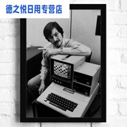 史蒂夫喬布斯海報勵志墻貼畫名言蘋果企業(yè)家裝飾畫貼紙可 喬布斯07 40*60cm僅海報