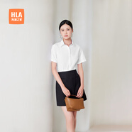 海瀾之家（HLA）短袖襯衫女夏季款商務通勤純色抗菌正裝襯衣女裝 【抗菌】漂白Y0 37 165/88A